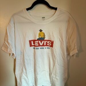 Levi's White T-Shirt with Red Logo